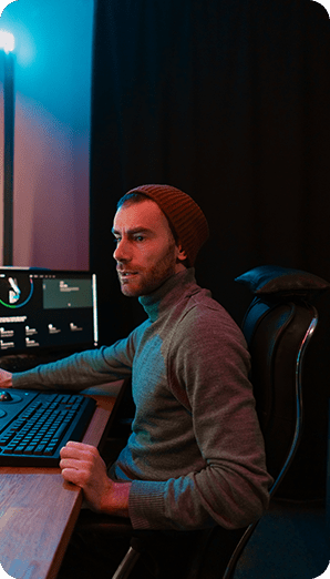 Male Video Editor Working on His Personal Computer with Big Display  Home image 10 1