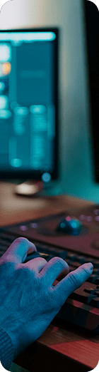 Male Video Editor Working on His Personal Computer with Big blank Display  Home image 13